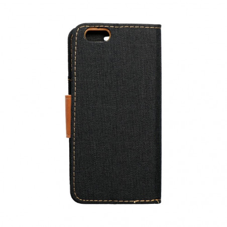 Apple iPhone 6 6S Wallet Cases CANVAS Book Black 