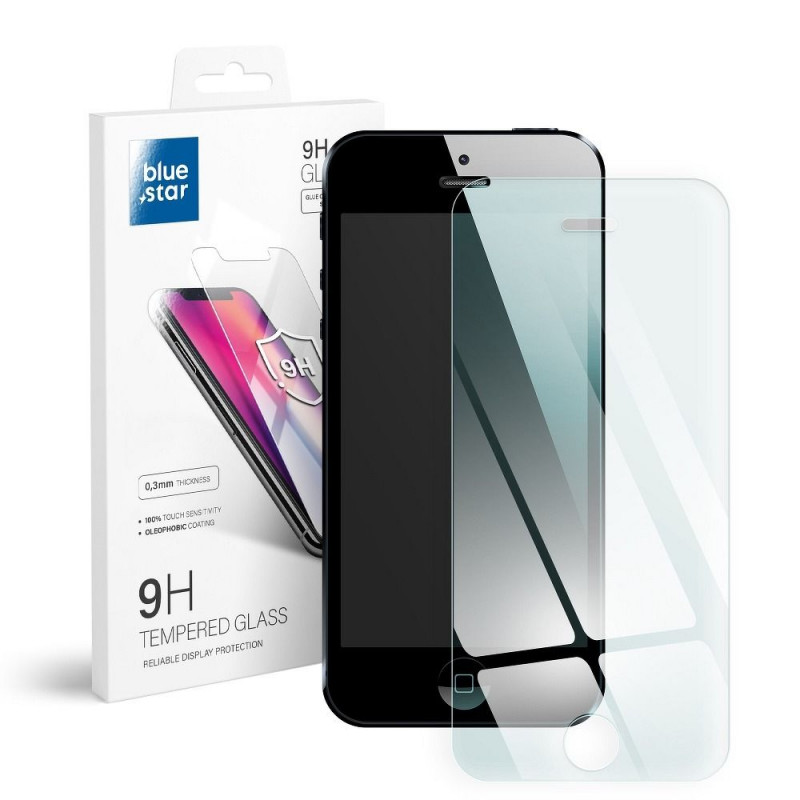 Apple iPhone 5 5S Tempered glass Blue Star 9H Transparent 