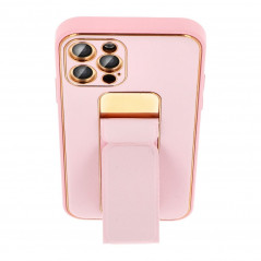 Apple iPhone 11 Case LEATHER Case Kickstand Pink 