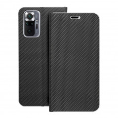 XIAOMI Redmi Note 10 Pro Wallet Cases LUNA Book Carbon Carbon Fibre, Elegant  Black 