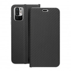 XIAOMI Redmi Note 10S Wallet Cases LUNA Book Carbon Carbon Fibre, Elegant  Black 