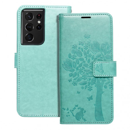 Samsung Galaxy S21 Ultra 5G Wallet Cases MEZZO Book Tree  Green 