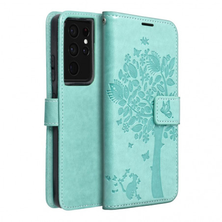 Samsung Galaxy S21 Ultra 5G Wallet Cases MEZZO Book Tree  Green