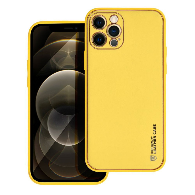 Apple iPhone 12 Pro Case Leather Yellow 