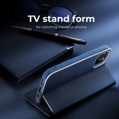 XIAOMI Redmi 9AT Wallet Cases LUNA Book Carbon Carbon Fibre, Elegant  Blue 