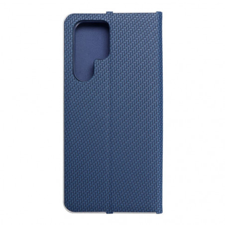 Samsung Galaxy S22 Ultra Wallet Cases LUNA Book Carbon Carbon Fibre, Elegant  Blue 