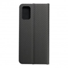 Samsung Galaxy A03 Wallet Cases LUNA Book Carbon Carbon Fibre, Elegant  Black 