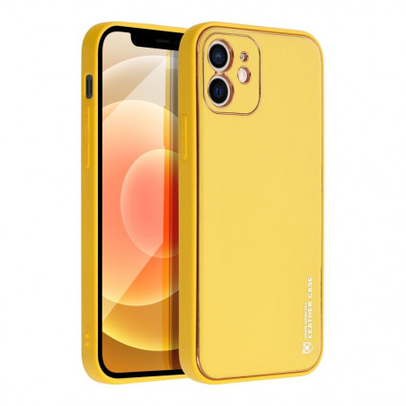 Apple iPhone 12 Case Leather Yellow