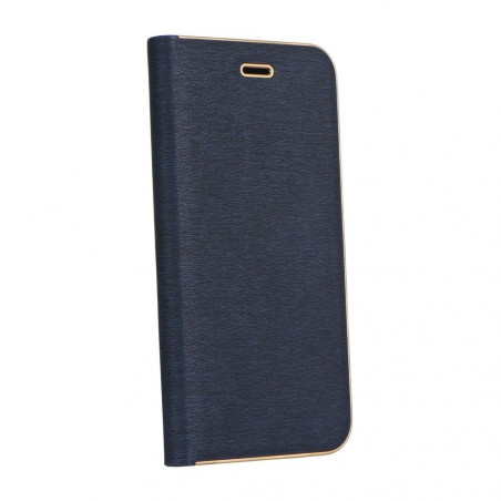 Apple iPhone 8 Wallet Cases LUNA Book Gold Elegant  Navy blue 