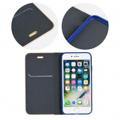 Apple iPhone SE 2022 5G Wallet Cases LUNA Book Gold Elegant  Navy blue 