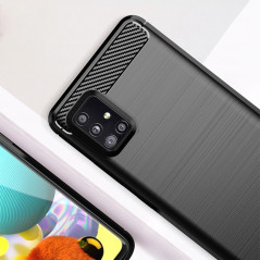 Samsung Galaxy A51 LTE Case Carbon Elegant  Black 