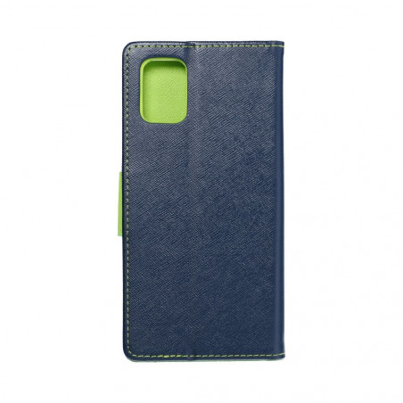 Samsung Galaxy A71 LTE Wallet Cases Fancy Book Navy / Lime 