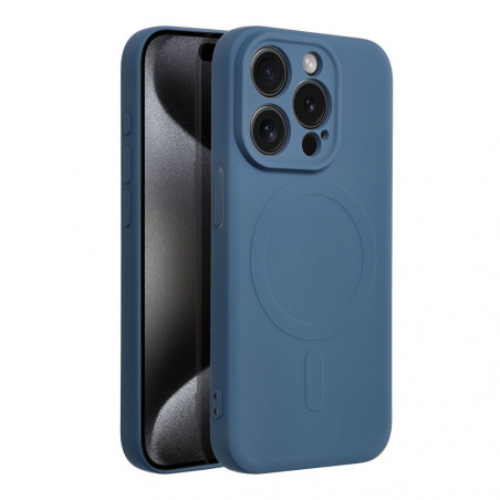Apple iPhone 15 Pro Case Silicone Mag Cover MagSAFE  Blue
