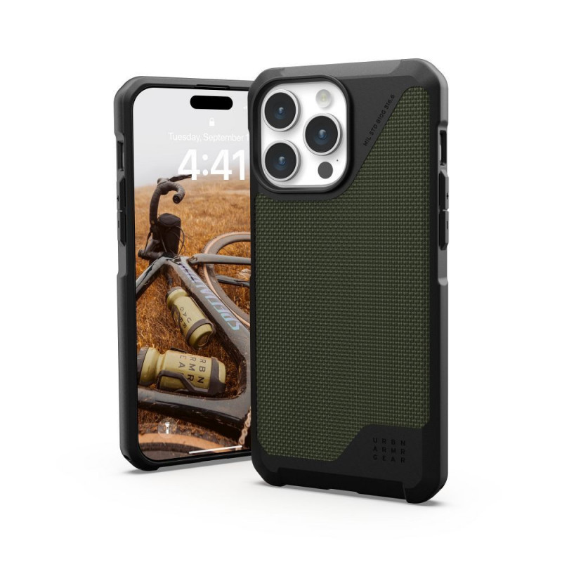 Apple iPhone 15 Pro Max Case Urban Armor Gear Metropolis LT Premium case  Kevlar olive 