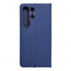 Samsung Galaxy S24 ULTRA Wallet Cases LUNA Book Carbon Carbon Fibre, Elegant  Blue