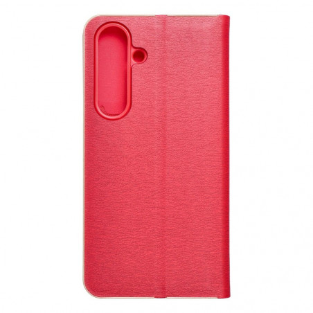 Samsung Galaxy S24 Wallet Cases LUNA Book Gold Elegant  Red