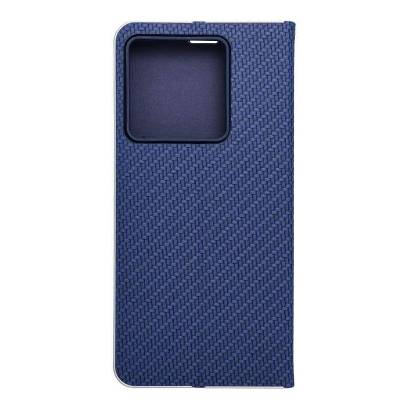 XIAOMI 13T Wallet Cases LUNA Book Carbon Carbon Fibre, Elegant  Blue 