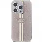 Apple iPhone 15 Pro Case Guess 4G Gold Stripe Elegant  Pink 