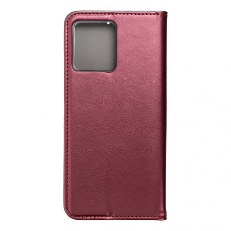 Motorola Moto G84 Wallet Cases Smart Magneto book Burgundy 