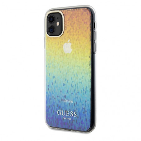 Apple iPhone 11 Case Guess IML Faceted Mirror Elegant  Disco iridescent 