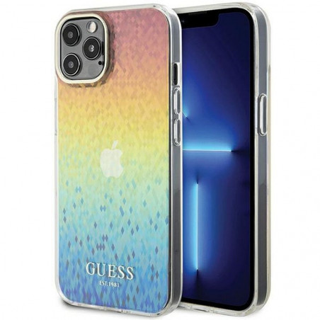 Apple iPhone 12 Case Guess IML Faceted Mirror Elegant  Disco iridescent 