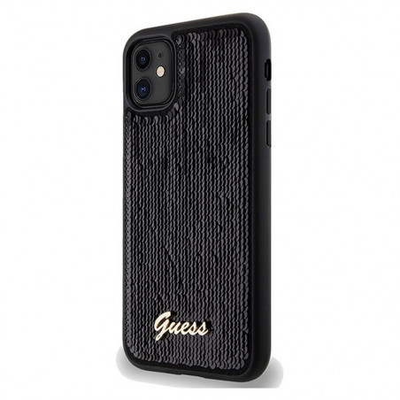 Apple iPhone 11 Case Guess Sequin Script Metal Elegant  Black