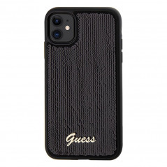 Apple iPhone 11 Case Guess Sequin Script Metal Elegant  Black 