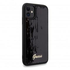 Apple iPhone 11 Case Guess Sequin Script Metal Elegant  Black 