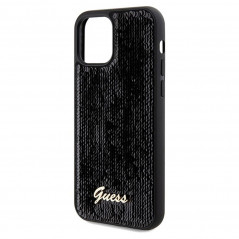 Apple iPhone 12 Case Guess Sequin Script Metal Elegant  Black 