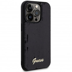 Apple iPhone 13 Pro Case Guess Sequin Script Metal Elegant  Black 