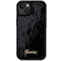 Apple iPhone 14 Case Guess Sequin Script Metal Elegant  Black 