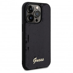 Apple iPhone 14 Pro Max Case Guess Sequin Script Metal Elegant  Black 