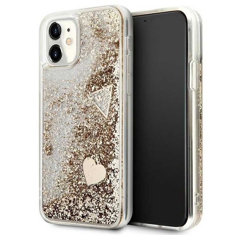 Apple iPhone 11 Case Guess Liquide Glitter Charms Elegant  Gold 