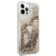 Apple iPhone 12 Case Guess Liquide Glitter Charms Elegant  Gold 