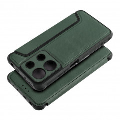 XIAOMI Redmi Note 13 4G Wallet Cases Razor Book Carbon Fibre, Carbon pattern  Dark green 