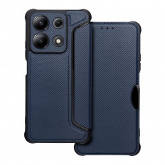 XIAOMI Redmi Note 13 4G Wallet Cases Razor Book Carbon Fibre, Carbon pattern  Blue 