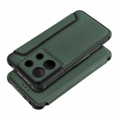 XIAOMI Redmi Note 13 Pro 5G Wallet Cases Razor Book Carbon Fibre, Carbon pattern  Dark green 