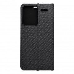 XIAOMI Redmi Note 13 Pro Plus 5G Wallet Cases LUNA Book Carbon Carbon Fibre, Elegant  Black 