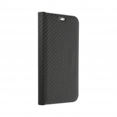 XIAOMI Redmi Note 13 Pro 4G Wallet Cases LUNA Book Carbon Carbon Fibre, Elegant  Black 