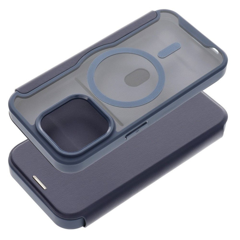 Apple iPhone 15 Wallet Cases Smart Mag Book Elegant  MagSAFE  Blue 