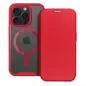 Apple iPhone 15 Pro Max Wallet Cases Smart Mag Book Elegant  MagSAFE  Red 