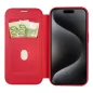 Apple iPhone 15 Pro Max Wallet Cases Smart Mag Book Elegant  MagSAFE  Red 