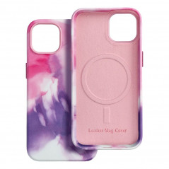 Apple iPhone 13 Case Leather Mag Cover Elegant  MagSAFE  Purple splash 