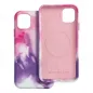 Apple iPhone 11 Case Leather Mag Cover Elegant  MagSAFE  Purple splash 