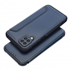 Samsung Galaxy A12 Wallet Cases Razor Book Carbon Fibre, Carbon pattern  Blue 