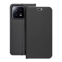 XIAOMI 13 Wallet Cases LUNA Book Carbon Carbon Fibre, Elegant  Black