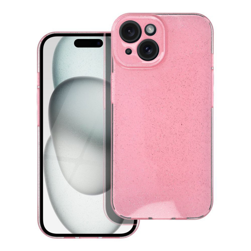 Apple iPhone 15 Case CLEAR 2mm BLINK Pink 