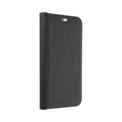 Samsung Galaxy A14 5G Wallet Cases LUNA Book Carbon Carbon Fibre, Elegant  Black 