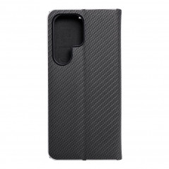 Samsung Galaxy S23 Ultra 5G Wallet Cases LUNA Book Carbon Carbon Fibre, Elegant  Black 