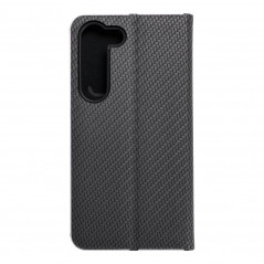 Samsung Galaxy S23 5G Wallet Cases LUNA Book Carbon Carbon Fibre, Elegant  Black 